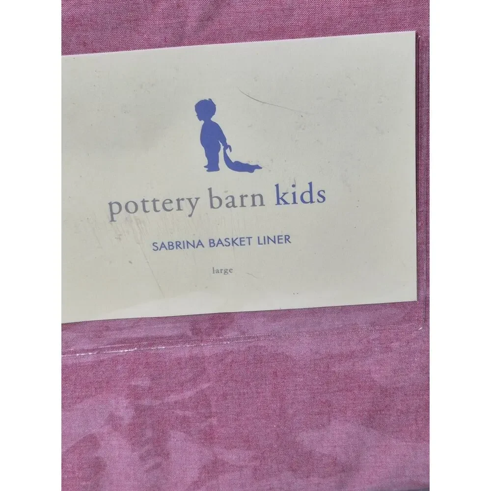 Pottery Barn Kids Sabrina Pink Basket Liner Large 100% Cotton Open Package